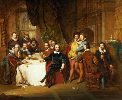 Shakespeare e i suoi amici alla taverna del Mermaid, 1850 da John Faed